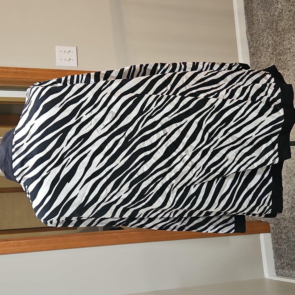 Jones New York Zebra Cotton Blouse - Picture 4 of 8
